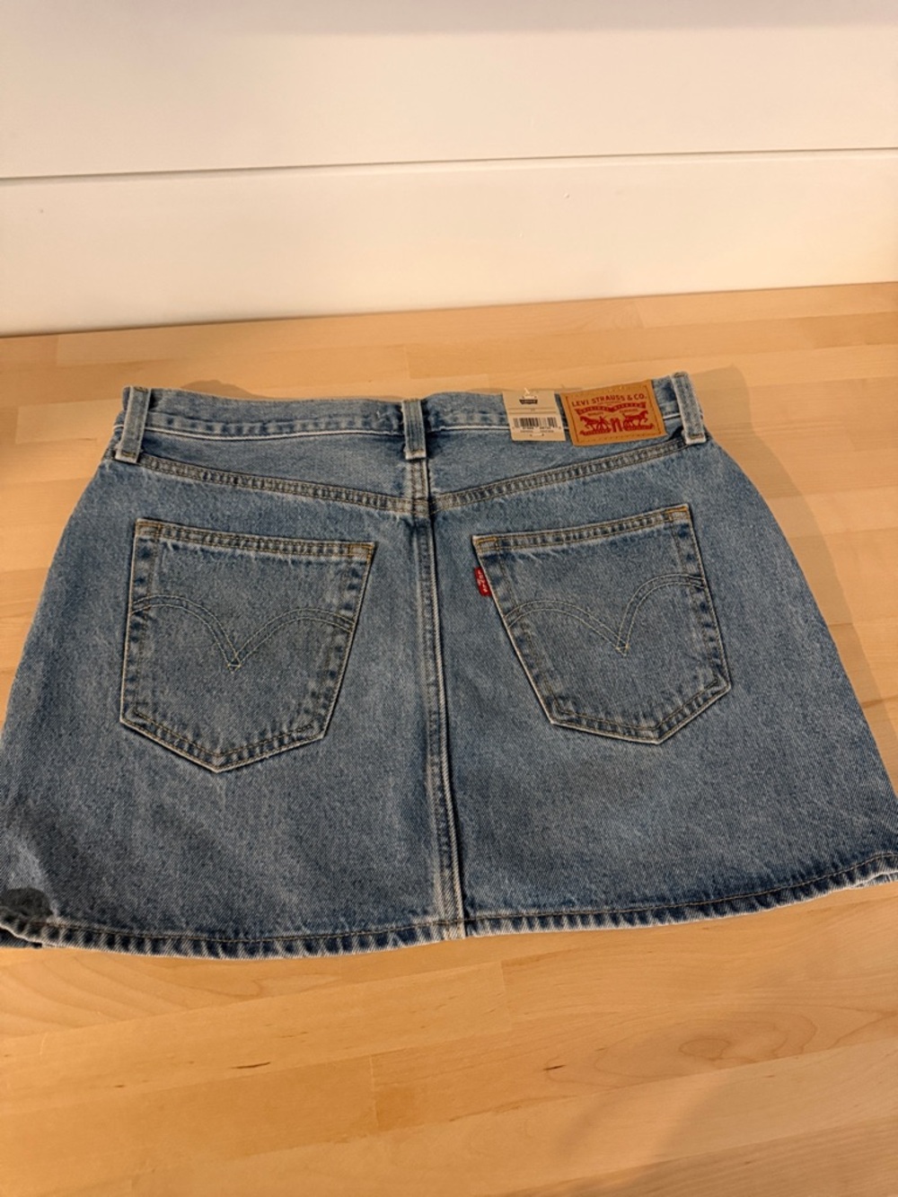Levi's Light Blue Denim Mini Skirt with Side Stripe - Picture 2 of 2